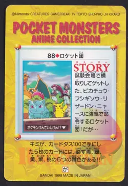 Charizard Team Rocket No.88 Carddass Anime Collection 1998 Pokemon Card Japanese - Image 2