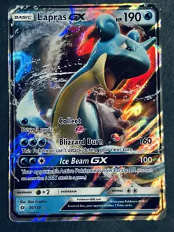 Lapras GX 35/149 SM Base Set Ultra Rare Pokemon Card LP - Image 2