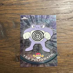 1999 Topps Pokemon TV Black Logo Sunrays Foil Poliwrath #62 Rare SSP - Image 1