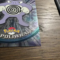 1999 Topps Pokemon TV Black Logo Sunrays Foil Poliwrath #62 Rare SSP - Image 4