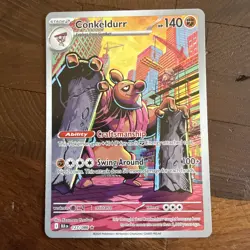 Pokemon Conkeldurr - Illustration Rare Holo SV: Black Bolt 127/086 NM - Image 1