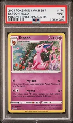 Espeon #174 - Pokemon Fusion Strike 3 Pack Blister Black Star Promo - PSA 9 - Image 1