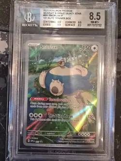 BGS BECKETT 8.5 Pokemon 151 Snorlax ex SVP 051 EN Full Art Black Star Promo Mint - Image 1
