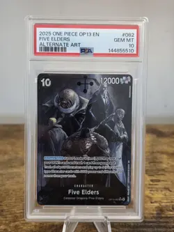One Piece Five Elders PSA 10 Alt Art Parallel SR OP13-082 LOW POP! - Image 1