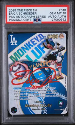 2025 ONE PIECE PROMOS #010 MONKEY D. LUFFY PSA 10 AUTO AUTHENTIC - Image 1