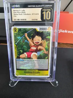 CGC Pristine 10 2024 One Piece Monkey D. Luffy ST13-014 C - Image 1
