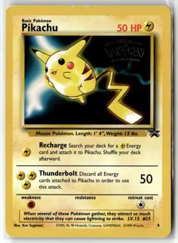 Pikachu ⭐ 4 Promo Wizards Black Star Promos 1999 Pokemon LP - Image 1