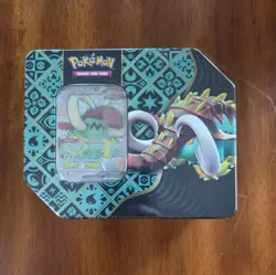 BRAND NEW TIN POKEMON TCG SCARLET & VIOLET PALDEAN FATES SHINY GREAT TUSK EX - Image 1