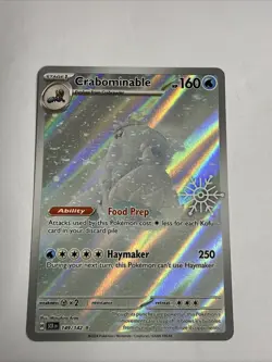 Pokemon TCG Crabominable Card 149/142 Illustration Rare Snowflake Stamped - Image 2
