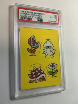 1989 Topps Nintendo Game Tip Stickers- Super Mario Bros #26- PSA 6 *BTX - Image 1