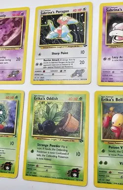 Vintage Pokemon Cards Lot of 6 Sabrina's & Erika's Gym Challenge Base Set HP-DMG - Image 3