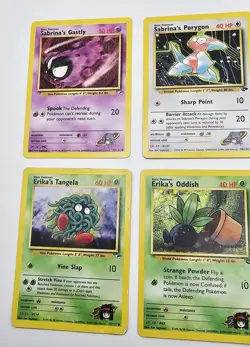 Vintage Pokemon Cards Lot of 6 Sabrina's & Erika's Gym Challenge Base Set HP-DMG - Image 4