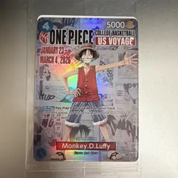 One Piece Monkey D. Luffy US Voyage College Basketball Promo Card SEALED - Image 1