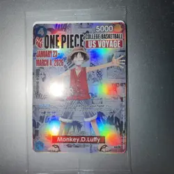 One Piece Monkey D. Luffy US Voyage College Basketball Promo Card SEALED - Image 3