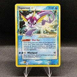 *Swirl* Vaporeon Gold Star 102 ex Power Keepers Holo Rare Vintage Pokemon Card - Image 1
