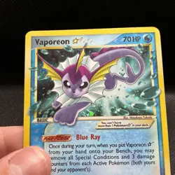*Swirl* Vaporeon Gold Star 102 ex Power Keepers Holo Rare Vintage Pokemon Card - Image 2