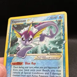 *Swirl* Vaporeon Gold Star 102 ex Power Keepers Holo Rare Vintage Pokemon Card - Image 3