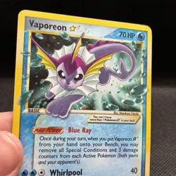 *Swirl* Vaporeon Gold Star 102 ex Power Keepers Holo Rare Vintage Pokemon Card - Image 4