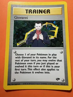 Giovanni Holo 18/132 Gym Challenge Pokemon Trainer Card - Image 3