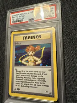 Pokemon TCG Misty 18/132 Gym Heroes Holo Card 1st Edition SWIRL PSA 8 - Image 3