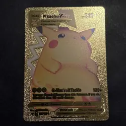 Pokemon Gold Foil Fan Art Card PIKACHU VMAX Gigantamax 310HP 044/185 - Image 1