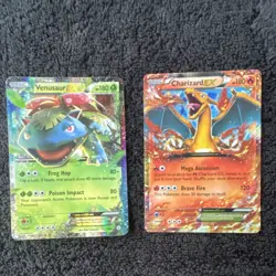 Pokemon Venusaur EX & Charizard EX XY Holo Card Lot EX Pokemon TCG English - Image 1