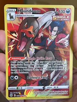 POKEMON HOUNDOOM TG10/TG30 FULL ART TRAINER GALLERY BRILLIANT STARS NM CARD - Image 1