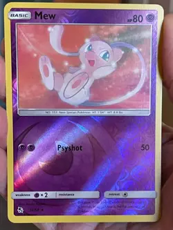 POKEMON MEW 32/68 RARE REVERSE HOLOFOIL HIDDEN FATES NM CARD - Image 1