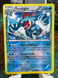 POKEMON FERALIGATR 17/119 RARE REVERSE HOLOFOIL PHAMTOM FORCES NM CARD - Image 1