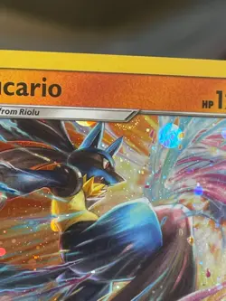 POKEMON LUCARIO SM54 BLACK STAR PROMO COSMOS HOLOFOIL WITH HALF SWIRL NM CARD - Image 3