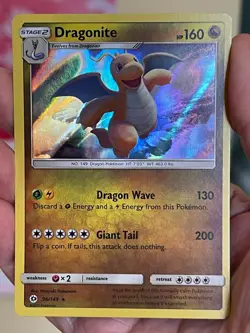 POKEMON DRAGONITE 96/149 RARE HOLOFOIL SUN & MOON NM CARD - Image 1