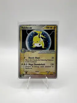Pokemon TCG Raichu EX Sandstorm Holo Card 98/100 Ultra Rare. Small Creases - Image 1