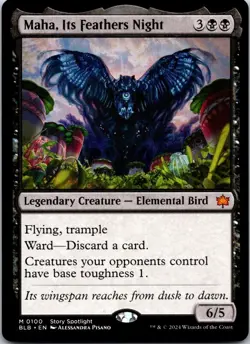 Maha, Its Feathers Night M Bloomburrow 100 NM - Image 1