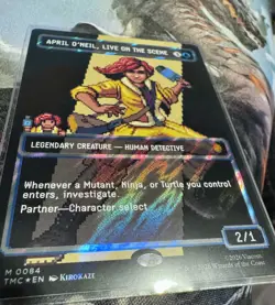 MAGIC THE GATHERING April O'Neil Live on the Scene Borderless Surge Foil MTG - Image 1