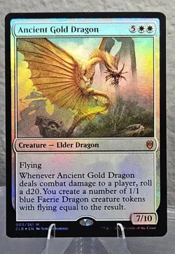 Ancient Gold Dragon NM Commander Battle for Baldur's Gate 003/361 MTG Foil - Image 1