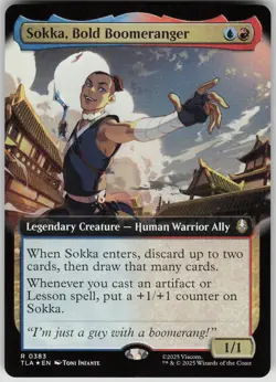 MTG Sokka, Bold Boomeranger (Extended Art) Foil NM Avatar Airbender Magic 383 - Image 1
