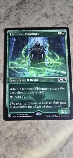 Llanowar Visionary Promo Pack: Core Set 2021 Regular Creature Elf Druid MTG NM - Image 1