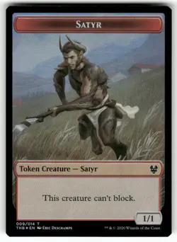 Satyr // Gold Double-Sided Token T Theros Beyond Death Foil 9 // 13 MTG NM - Image 1