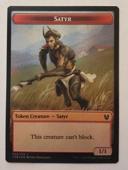 1x Satyr, Gold Double-Sided Token FOIL Theros Beyond Death MTG NM - Image 1
