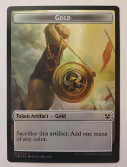 1x Satyr, Gold Double-Sided Token FOIL Theros Beyond Death MTG NM - Image 2