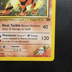 Pokemon Vintage Holo Blaine's Arcanine 1/132 Gym Challenge Wotc - Image 4