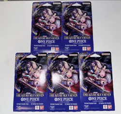 Lot of 5 One Piece OP-14 The Azure Sea's Seven Sleeved Booster Packs English - Image 1