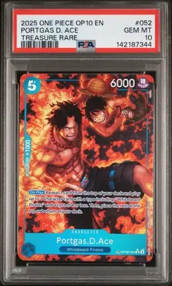 Portgas .D. Ace OP08-052 Treasure Rare - PSA 10 One Piece TCG English - Image 1