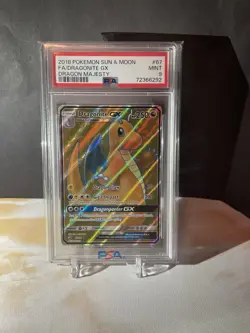 Pokemon TCG Dragonite GX Ultra Rare Holo Card 152/236 NM Condition PSA 9 - Image 1