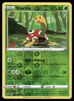 Shuckle 2020 Rebel Clash Reverse Holo Pokemon Card 005/192 (NM) - Image 1