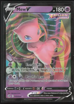 Mew V Ultra Rare SWSH08: Fusion Strike 113/264 NM Pokemon Card - Image 1
