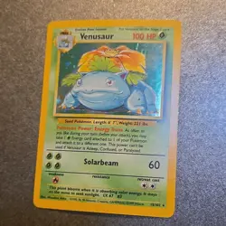 Pokemon Venusaur 15/102 Base Set Holo Rare Stage 2 100 HP 1999 English Card - Image 1