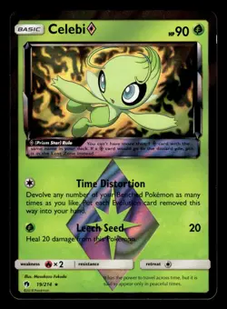 Celebi Prism Star 19/214 Holo Rare Lost Thunder Pokemon Card - Image 1
