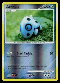 Pokemon Card - Aron Mysterious Treasures 71/123 Common Reverse Holo - Image 1