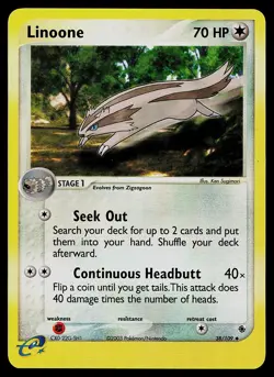 Pokemon Card - Linoone Ruby and Sapphire 38/109 Uncommon Reverse Holo - Image 1